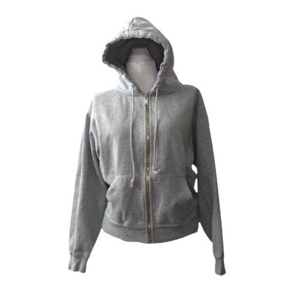 Brandy Melville Christy Hoodie Gray Zip-Up Hooded Sweatshirt Size Small - Picture 3 of 8